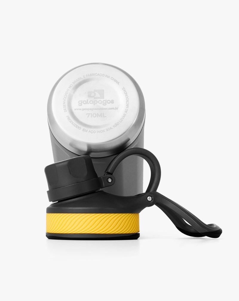 Galapagos® - Garrafa Térmica Cascade Preta e Amarela - 710ml