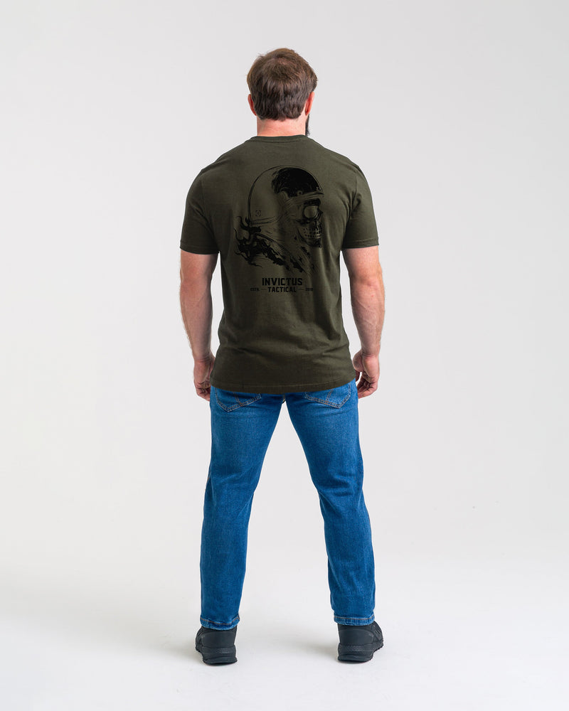 Camiseta Concept Flaming Skull - Verde