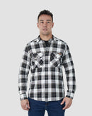 Camisa Lumberjack Summer Manga Longa - Preto/Branco/Caqui
