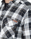 Camisa Lumberjack Summer Manga Longa - Preto/Branco/Caqui