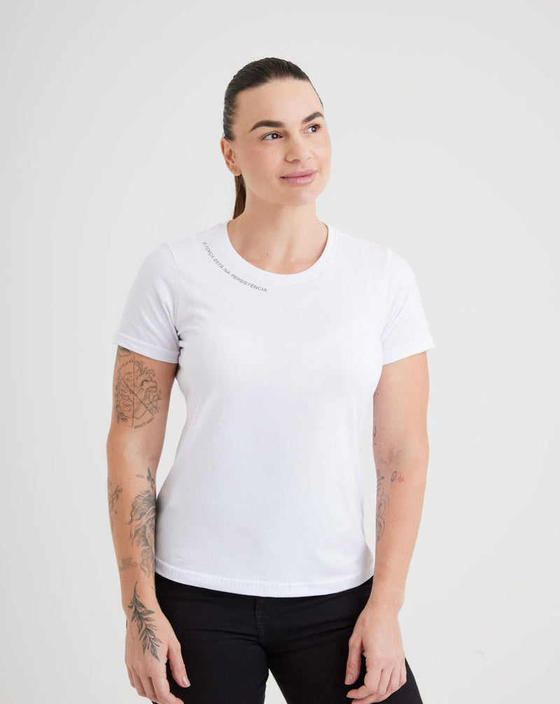 Camiseta Concept Feminina Força - Branco